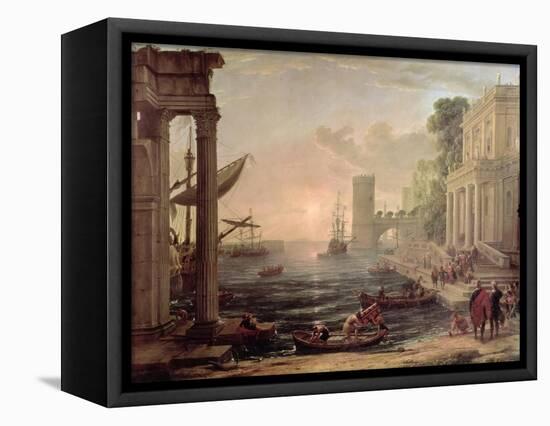 Seaport with the Embarkation of the Queen of Sheba, 1648-Claude Lorraine-Framed Stretched Canvas