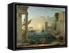 Seaport with the Embarkation of the Queen of Sheba-Claude Lorraine-Framed Stretched Canvas