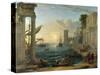 Seaport with the Embarkation of the Queen of Sheba-Claude Lorraine-Stretched Canvas