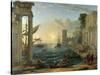 Seaport with the Embarkation of the Queen of Sheba-Claude Lorraine-Stretched Canvas