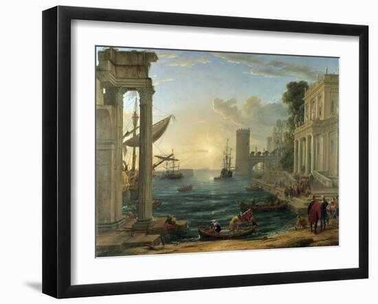 Seaport with the Embarkation of the Queen of Sheba-Claude Lorraine-Framed Giclee Print