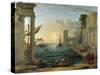 Seaport with the Embarkation of the Queen of Sheba-Claude Lorraine-Stretched Canvas