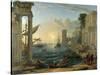 Seaport with the Embarkation of the Queen of Sheba-Claude Lorraine-Stretched Canvas