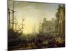 Seaport with Villa Medici-Claude Lorraine-Mounted Giclee Print