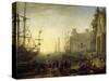 Seaport with Villa Medici-Claude Lorraine-Stretched Canvas