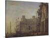 Seaport with Villa Medici-Claude Lorraine-Stretched Canvas