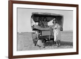 Searching for Work in the Cotton Fields-Dorothea Lange-Framed Premium Giclee Print