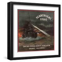 Searchlight Brand - Orange, California - Citrus Crate Label-Lantern Press-Framed Art Print