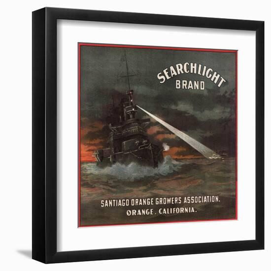 Searchlight Brand - Orange, California - Citrus Crate Label-Lantern Press-Framed Art Print