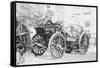 Searchlight on Horse Drawn Steam Boiler Fire Truck-null-Framed Stretched Canvas