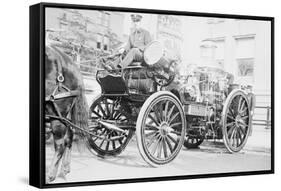 Searchlight on Horse Drawn Steam Boiler Fire Truck-null-Framed Stretched Canvas