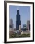 Sears Tower and Skyline, Chicago, Illinois, United States of America, North America-Amanda Hall-Framed Photographic Print