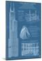 Sears Tower Blue Print - Chicago, Il, C.2009-null-Mounted Poster