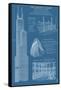 Sears Tower Blue Print - Chicago, Il, c.2009-Lantern Press-Framed Stretched Canvas