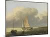 Seas Off the Coast, with Spritsail Barge-Ludolf Bakhuysen-Mounted Art Print