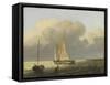 Seas Off the Coast, with Spritsail Barge-Ludolf Bakhuysen-Framed Stretched Canvas