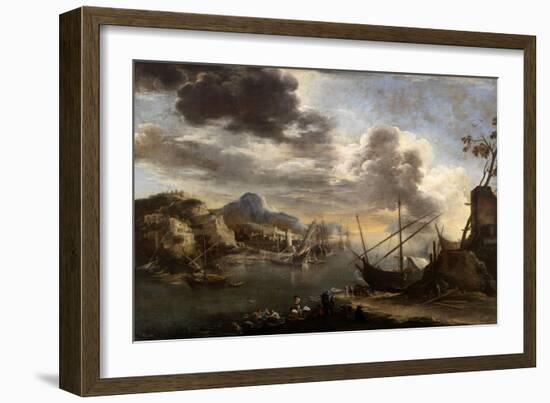 Seascape, 1638-1639-Salvator Rosa-Framed Giclee Print