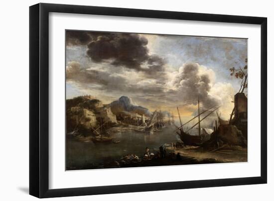 Seascape, 1638-1639-Salvator Rosa-Framed Giclee Print