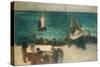 Seascape at Berck, Fishing Boats and Fishermen, 1872-1873-Edouard Manet-Stretched Canvas
