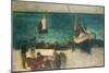 Seascape at Berck, Fishing Boats and Fishermen, 1872-1873-Edouard Manet-Mounted Giclee Print