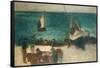 Seascape at Berck, Fishing Boats and Fishermen, 1872-1873-Edouard Manet-Framed Stretched Canvas