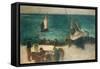 Seascape at Berck, Fishing Boats and Fishermen, 1872-1873-Edouard Manet-Framed Stretched Canvas