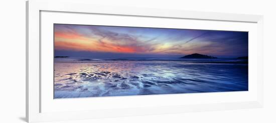 Seascape at Dusk, Bantham Beach, South Devon, Devon, England-null-Framed Photographic Print