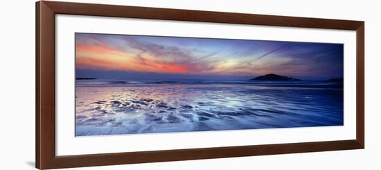 Seascape at Dusk, Bantham Beach, South Devon, Devon, England-null-Framed Photographic Print