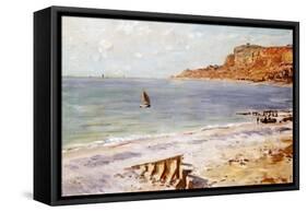 Seascape at Sainte-Adresse-Claude Monet-Framed Stretched Canvas