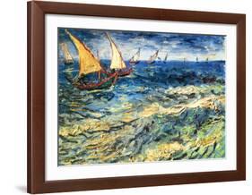 Seascape at Saintes-Maries, c.1888-Vincent van Gogh-Framed Art Print