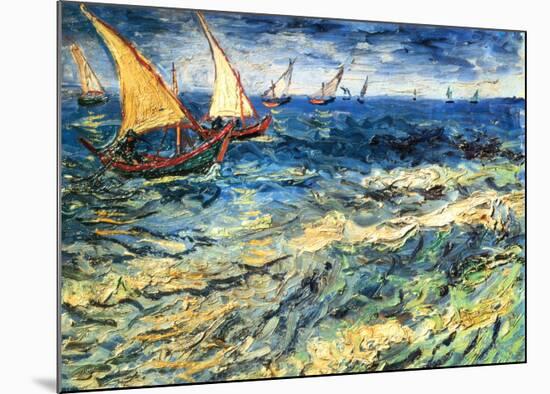 Seascape at Saintes-Maries, c.1888-Vincent van Gogh-Mounted Art Print