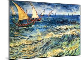 Seascape at Saintes-Maries, c.1888-Vincent van Gogh-Mounted Art Print