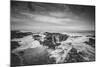Seascape at Thor's Well in Black and White, Oregon Coast-null-Mounted Photographic Print