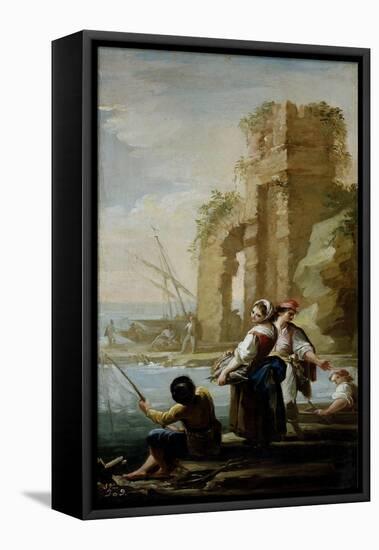 Seascape, ca. 1785-Mariano Salvador Maella-Framed Stretched Canvas