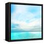 Seascape Daydream - Turquoise-Dominique Vari-Framed Stretched Canvas