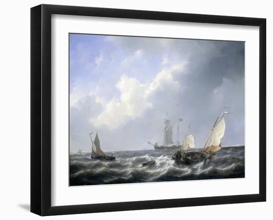 Seascape from the Zeeland Waters, by Petrus Johannes Schotel, 1825-27-Petrus Johannes Schotel-Framed Art Print