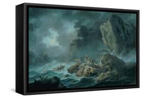 Seascape in a Storm-Jean Baptiste Pillement-Framed Stretched Canvas