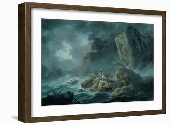 Seascape in a Storm-Jean Baptiste Pillement-Framed Giclee Print