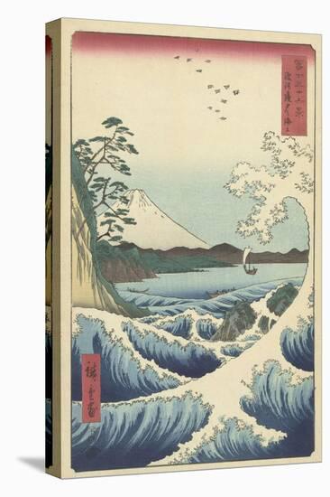 Seascape in Suruga, 1858-Ando or Utagawa Hiroshige-Stretched Canvas