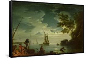 Seascape, Moonlight, 1772-Claude Joseph Vernet-Framed Stretched Canvas