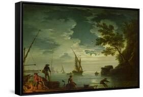 Seascape, Moonlight, 1772-Claude Joseph Vernet-Framed Stretched Canvas