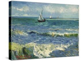 Seascape near Les Saintes-Maries-de-la-Mer. Arles, June 1888-Vincent van Gogh-Stretched Canvas