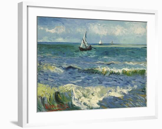 Seascape near Les Saintes-Maries-de-la-Mer. Arles, June 1888-Vincent van Gogh-Framed Giclee Print