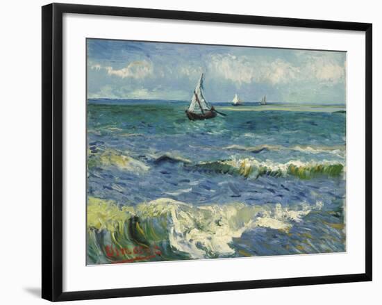 Seascape near Les Saintes-Maries-de-la-Mer. Arles, June 1888-Vincent van Gogh-Framed Giclee Print