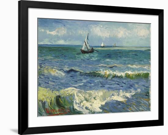 Seascape near Les Saintes-Maries-de-la-Mer. Arles, June 1888-Vincent van Gogh-Framed Giclee Print