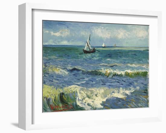 Seascape near Les Saintes-Maries-de-la-Mer. Arles, June 1888-Vincent van Gogh-Framed Giclee Print