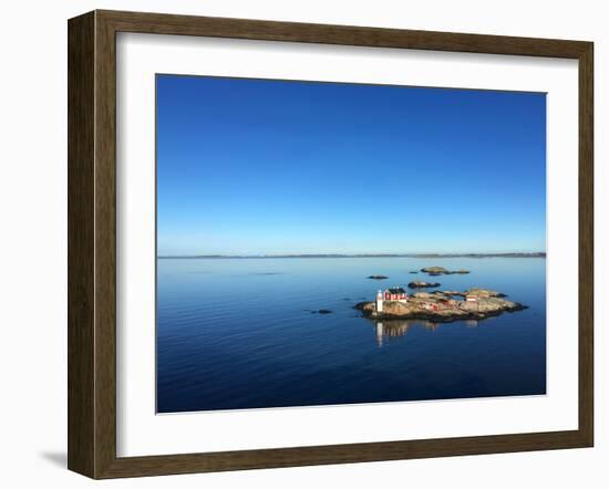 Seascape of a Swedish Fjord with Little Lighthouse on a Rocky Island-adiekoetter-Framed Photographic Print