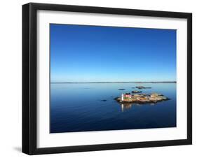 Seascape of a Swedish Fjord with Little Lighthouse on a Rocky Island-adiekoetter-Framed Photographic Print