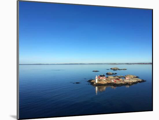 Seascape of a Swedish Fjord with Little Lighthouse on a Rocky Island-adiekoetter-Mounted Photographic Print