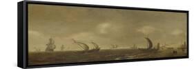 Seascape on the Beach of Scheveningen-Willem van Diest-Framed Stretched Canvas